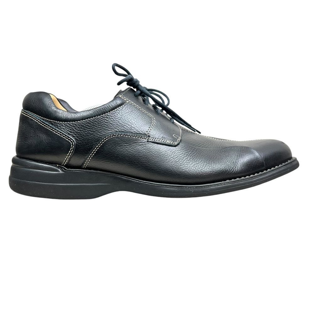 Johnston & Murphy Mens Oxford Dress Shoes Black Sheepskin Leather Lace Up Sz 13M